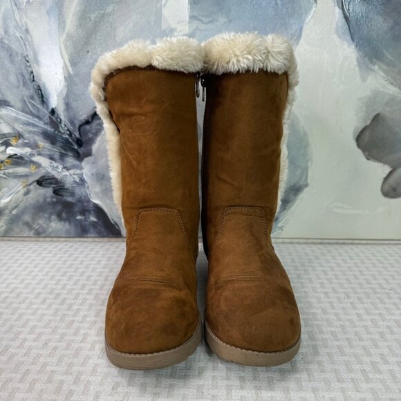 Cat & Jack Brown Suede Winter Boots womens Size 5 - Picture 5 of 9
